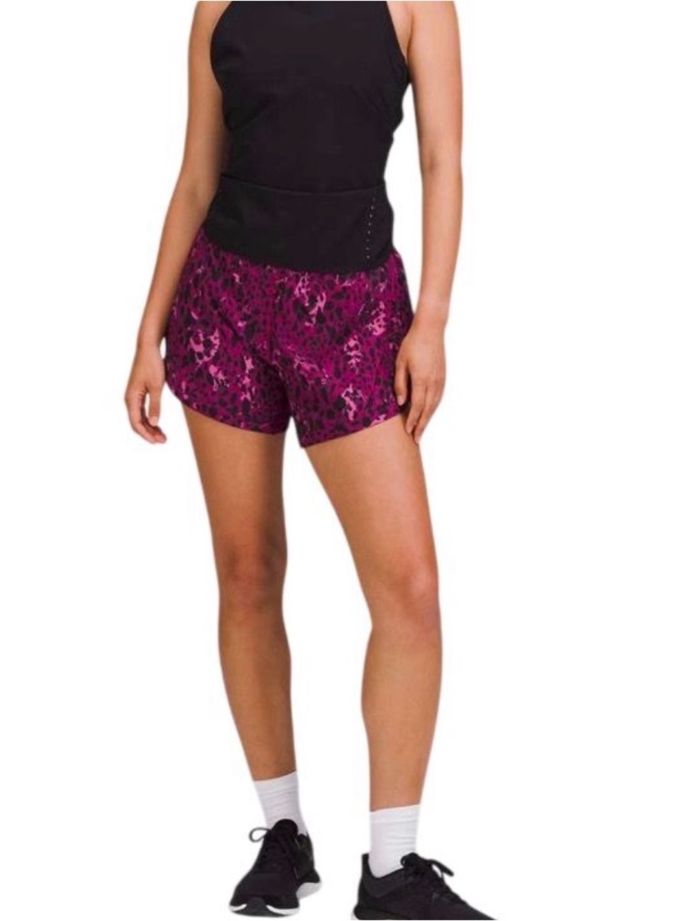lululemon athletica Magenta Leopard-Print Running Shorts size 2